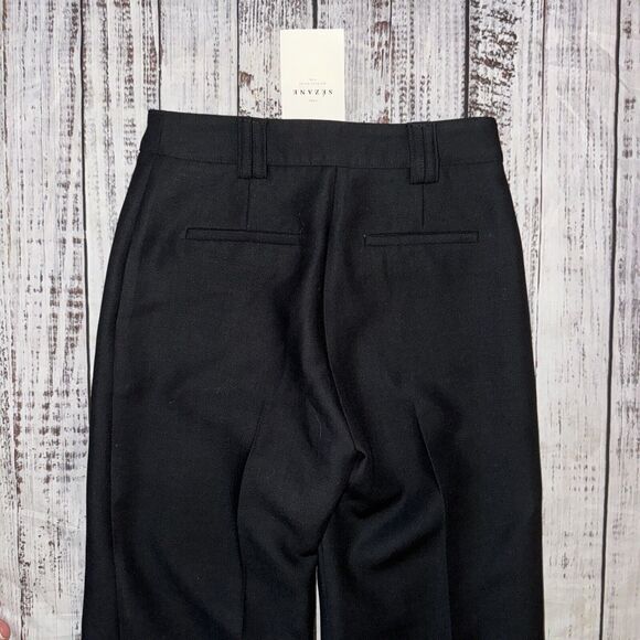 NEW Sezane Pantalon Chuck Noir Black Dress Pants Wide Leg Size 34 US2 - Picture 6 of 8